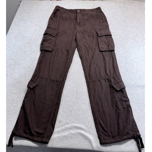 Aeropostale Pants - Aeropostale Baggy Cargo Pants Womens S Brown Cotton Utility Streetwear Y2k Retro